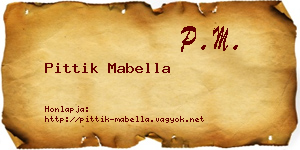 Pittik Mabella névjegykártya